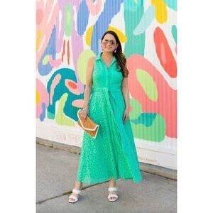 Lilly Pulitzer Chrisella Midi Shirtdress Beach Paradise Eyelet Womens Size 10